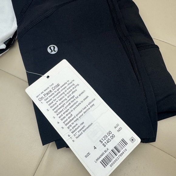 Lululemon On Pace Crop Leggings,Size 4, NWT - Picture 2 of 6